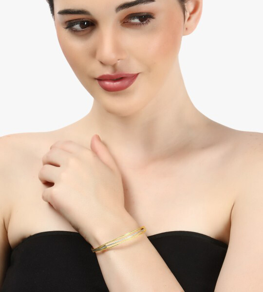 Adwitiya Women Set of 2 24 CT Gold-Plated Handcrafted Bangles