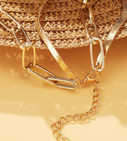 Shining Diva Fashion Women Gold Toned Necklace