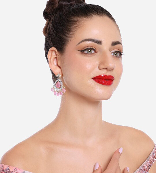 Zaveri Pearls Set Of 2 Gold-Plated Drop Earrings