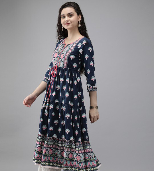 Rain & Rainbow Women Printed Anarkali Kurta