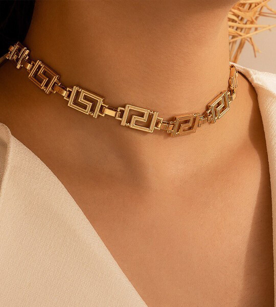 Shining Diva Fashion Gold-Plated Statement Necklace